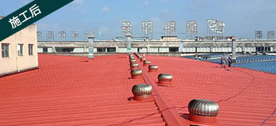 屋脊防水处理施工后